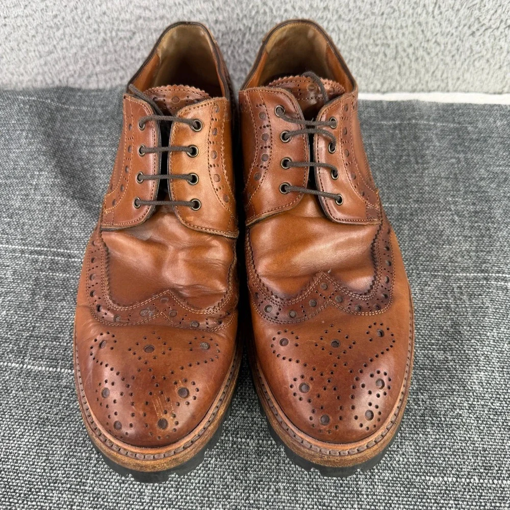 Antonio Maurizi Wingtip Brogue Mens 12 Brown Leather Lug Sole Derby 46 Italy